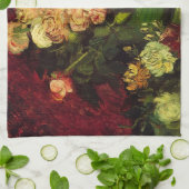 Bowl met volken en Rozen van Vincent van Gogh Theedoek (Gevouwen)