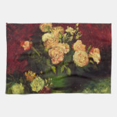 Bowl met volken en Rozen van Vincent van Gogh Theedoek (Horizontaal)