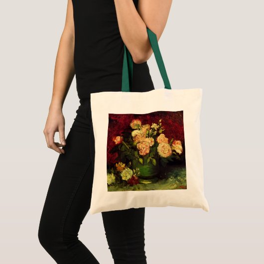 Bowl met volken en Rozen van Vincent van Gogh Tote Bag (Voorkant (product))