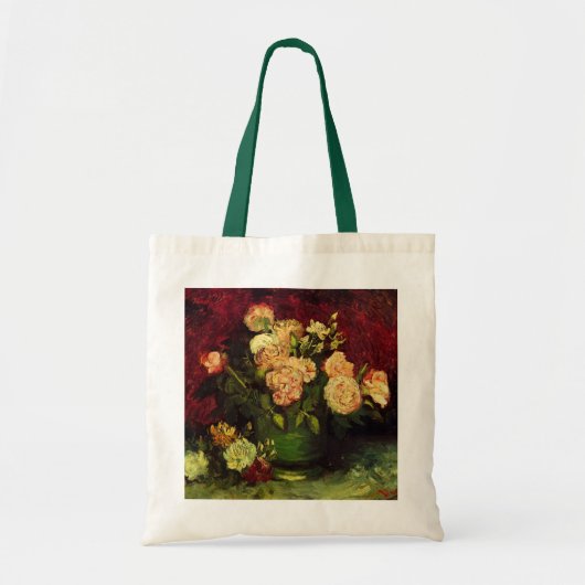 Bowl met volken en Rozen van Vincent van Gogh Tote Bag (Voorkant)