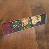 Bowl met volken en Rozen, Vincent van Gogh. Naambordje (Zijkant)