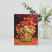 Bowl met Zinnias door Vincent van Gogh, Briefkaart (Staand voorkant)