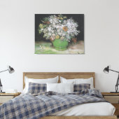 Bowl met Zinnias en andere bloemen Canvas Afdruk (Insitu (Slaapkamer))