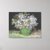 Bowl met Zinnias en andere bloemen Canvas Afdruk (Voorkant)