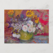 Bowl met zonnebloemen en Rozen van Vincent van Gog Briefkaart (Voorkant)
