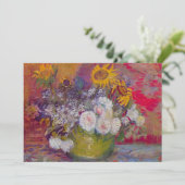 Bowl met zonnebloemen en Rozen van Vincent van Gog Kaart (Staand voorkant)