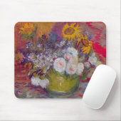 Bowl met zonnebloemen en Rozen van Vincent van Gog Muismat (Met muis)