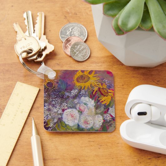 Bowl met zonnebloemen en Rozen van Vincent van Gog Sleutelhanger (Bureau)