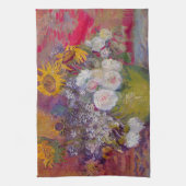 Bowl met zonnebloemen en Rozen van Vincent van Gog Theedoek (Verticaal)