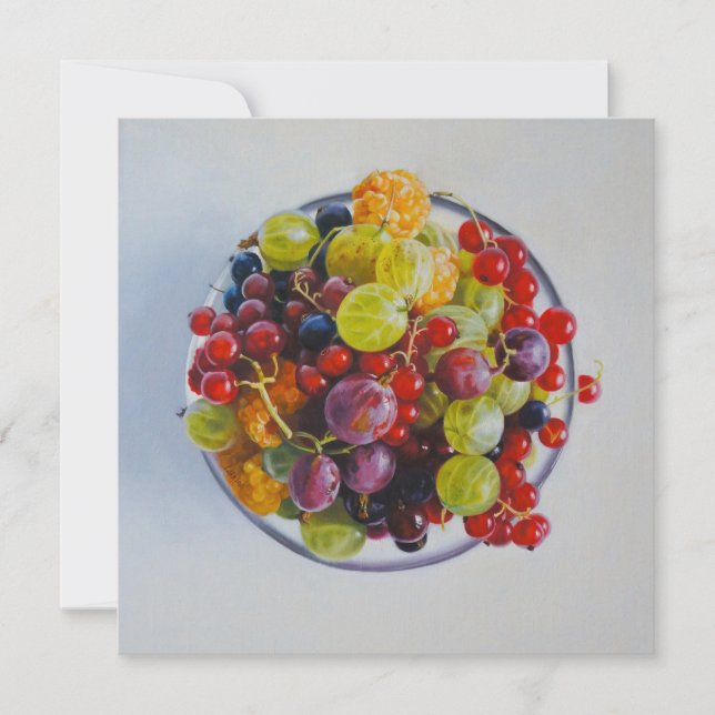 Bowl of Berries - Hyperrealistische Fruit Stilleve (Voorkant)