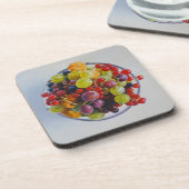 Bowl of Berries - Hyperrealistische Fruit Stilleve Bier Onderzetter (Linkerzijde)