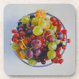 Bowl of Berries - Hyperrealistische Fruit Stilleve Bier Onderzetter