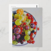 Bowl of Berries - Hyperrealistische Fruit Stilleve Briefkaart (Voorkant / Achterkant)