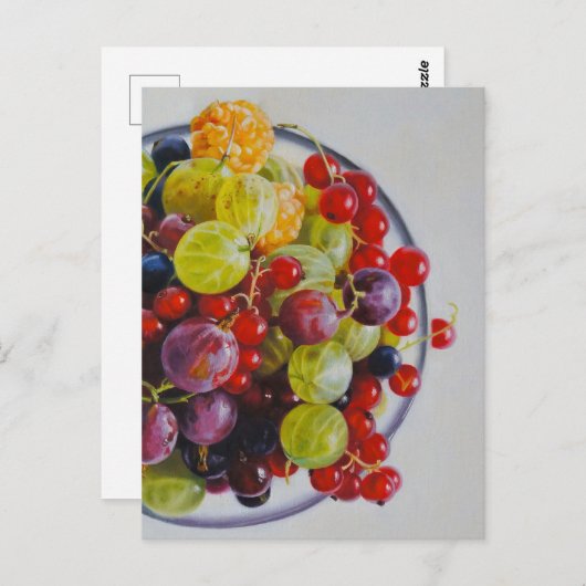Bowl of Berries - Hyperrealistische Fruit Stilleve Briefkaart (Voorkant / Achterkant)