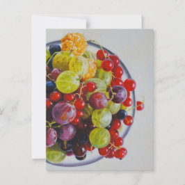 Bowl of Berries - Hyperrealistische Fruit Stilleve Briefkaart