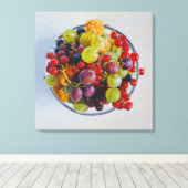Bowl of Berries - Hyperrealistische Fruit Stilleve Canvas Afdruk (Insitu (Houten vloer))
