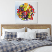 Bowl of Berries - Hyperrealistische Fruit Stilleve Canvas Afdruk (Insitu (Slaapkamer))