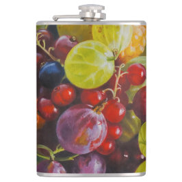 Bowl of Berries - Hyperrealistische Fruit Stilleve Heupfles