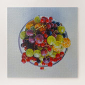 Bowl of Berries - Hyperrealistische Fruit Stilleve Legpuzzel (Horizontaal)