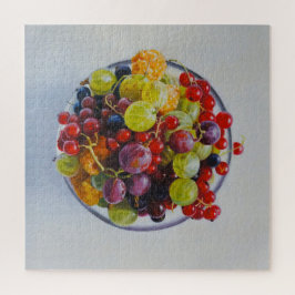 Bowl of Berries - Hyperrealistische Fruit Stilleve Legpuzzel