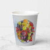 Bowl of Berries - Hyperrealistische Fruit Stilleve Papieren Bekers (Achterkant)