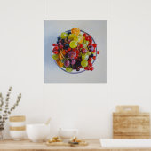 Bowl of Berries - Hyperrealistische Fruit Stilleve Poster (Keuken)