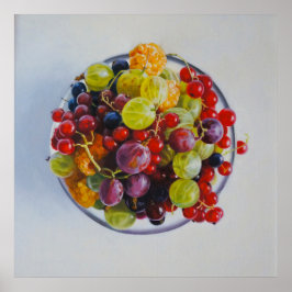 Bowl of Berries - Hyperrealistische Fruit Stilleve Poster