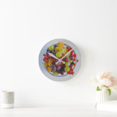 Bowl of Berries - Hyperrealistische Fruit Stilleve Ronde Klok (Huis)