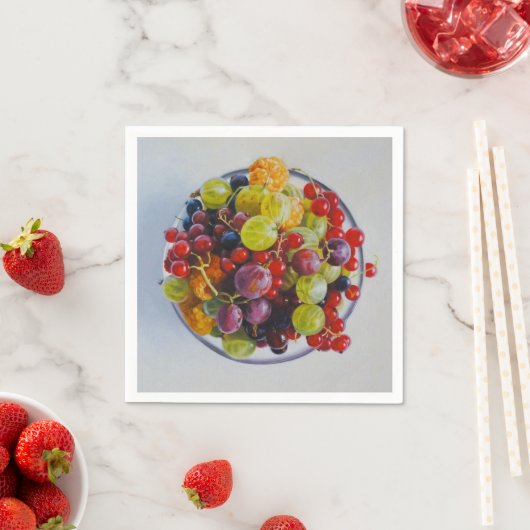 Bowl of Berries - Hyperrealistische Fruit Stilleve Servet (Insitu)