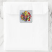 Bowl of Berries - Hyperrealistische Fruit Stilleve Vierkante Sticker (Tas)