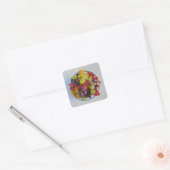 Bowl of Berries - Hyperrealistische Fruit Stilleve Vierkante Sticker (Envelop)