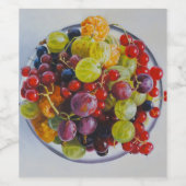 Bowl of Berries - Hyperrealistische Fruit Stilleve Wijn Etiket (Enkel label)