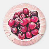 Bowl of Cherries Cute Food Refkoelkast Magnet (Voorkant)