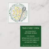 Bowl of Clam Chowder Diner Seafood Restaurant Vierkante Visitekaartje (Voorkant / Achterkant)