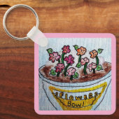 Bowl of Flowers Lichtroze Sleutelhanger (Voorkant)