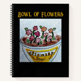 Bowl of Flowers Zwart Notitieboek