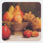 Bowl of Fruit Vierkante Sticker (Voorkant)
