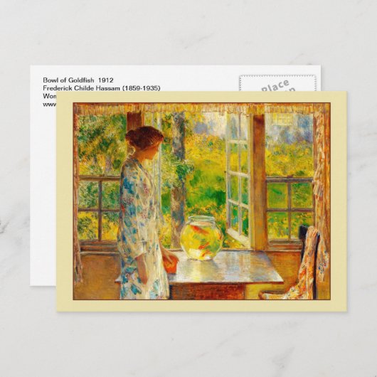 Bowl of Goldfish Fine Art Hassam Briefkaart (Voorkant / Achterkant)