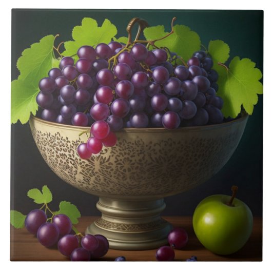 Bowl of Grapes Print Tegel Tegeltje (Voorkant)