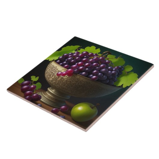 Bowl of Grapes Print Tegel Tegeltje (Zijkant)