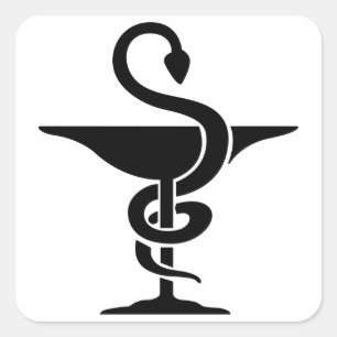 Bowl of Hygieia Vierkante Sticker