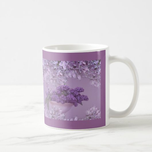 "Bowl of Lilacs" Paarse koffie Mok (Rechts)