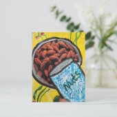 Bowl of Nuts Mixed Media Collage Briefkaart (Staand voorkant)