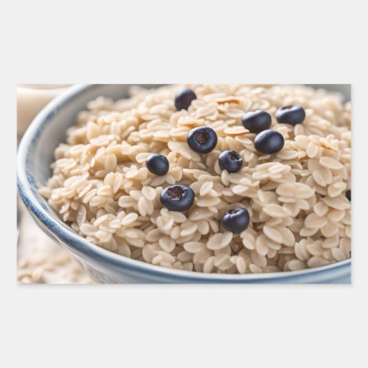 Bowl of Oatmeal with Blueberries Rechthoekige Sticker (Voorkant)