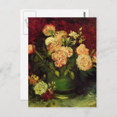 Bowl of Peonies and Rose, Vincent van Gogh Briefkaart (Voorkant / Achterkant)