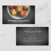 Bowl of perziken Chalkboard Fruit Food Professiona Visitekaartje (Voorkant / Achterkant)