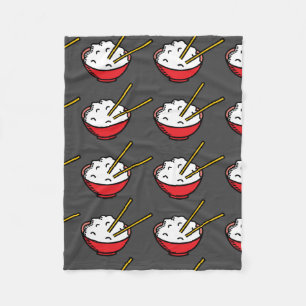 Bowl of Rice Fleece Blanket Deken