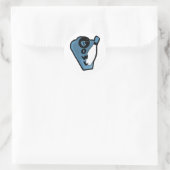 Bowl Pin Retro Bowling Ad Logo Blauw Ronde Sticker (Tas)