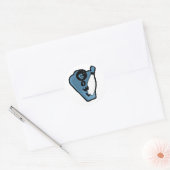 Bowl Pin Retro Bowling Ad Logo Blauw Ronde Sticker (Envelop)