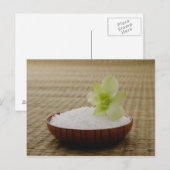 Bowl rijst met een bloem op een tatami-mat briefkaart (Voorkant / Achterkant)